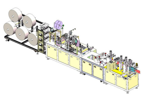 100-150PCS/Min FFP2 Making Machinery N95 5 لایه با پنبه هوای گرم راندمان فیلتراسیون